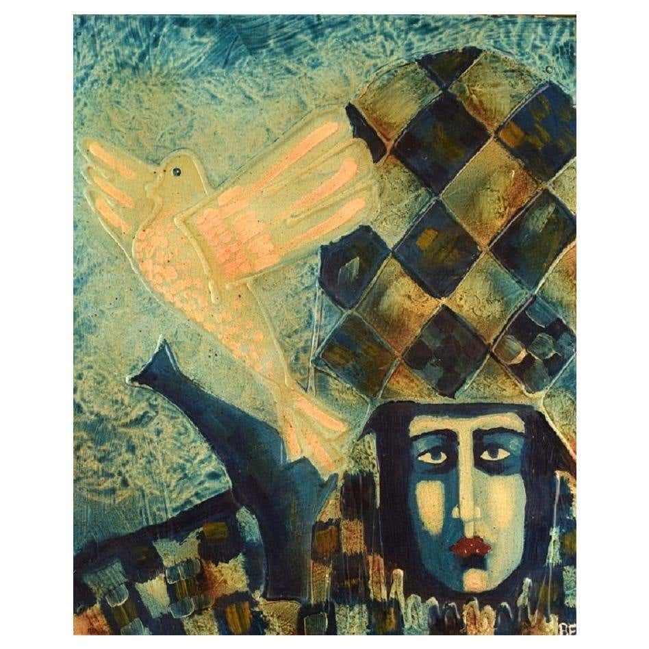 Bernard Fouilloux, French Artist, Oil On Canvas, "Arlequin", 1973
