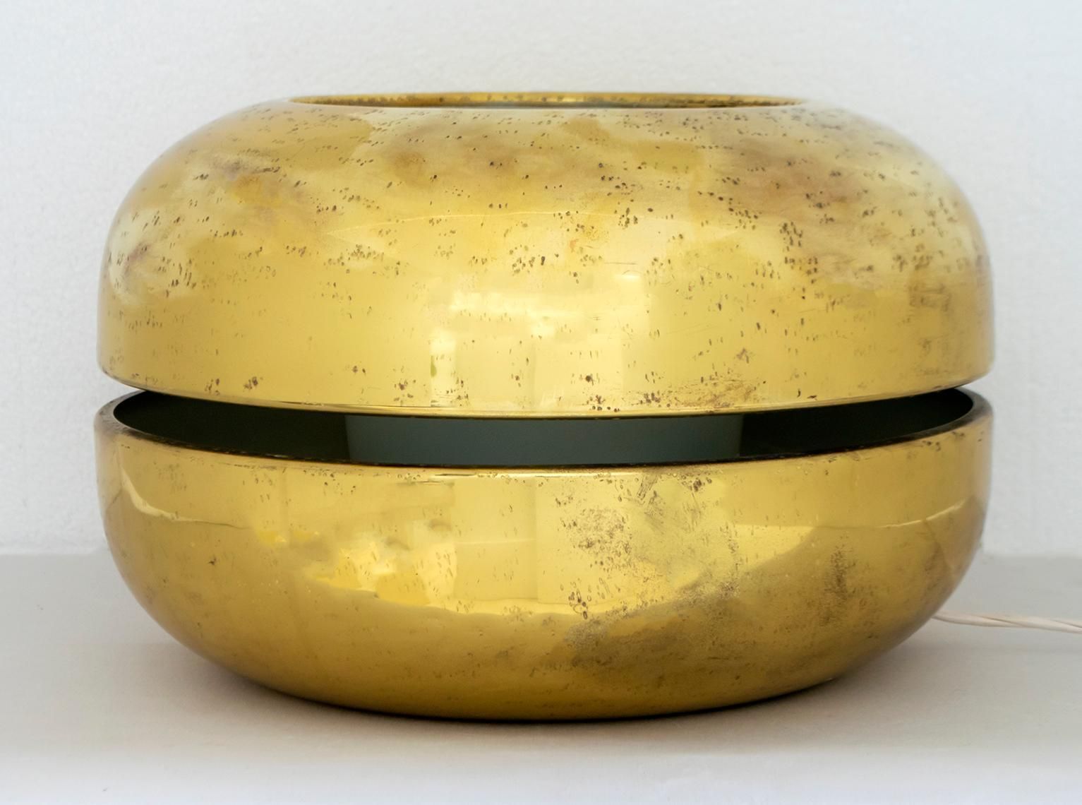 Luciano Frigerio Italian Table Lamp Vibrated Brass "Ballata Bassa", 1974 photo for sale