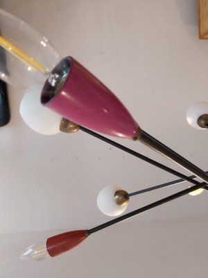 Vintage 16 Light Chandelier In The Style Of Stilnovo photo Lighting