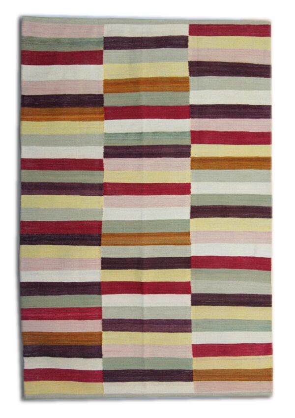 Modern Striped Rugs, Afghan Kilim Rugs, Oriental Contemporary Carpet 120 X 177 Cm