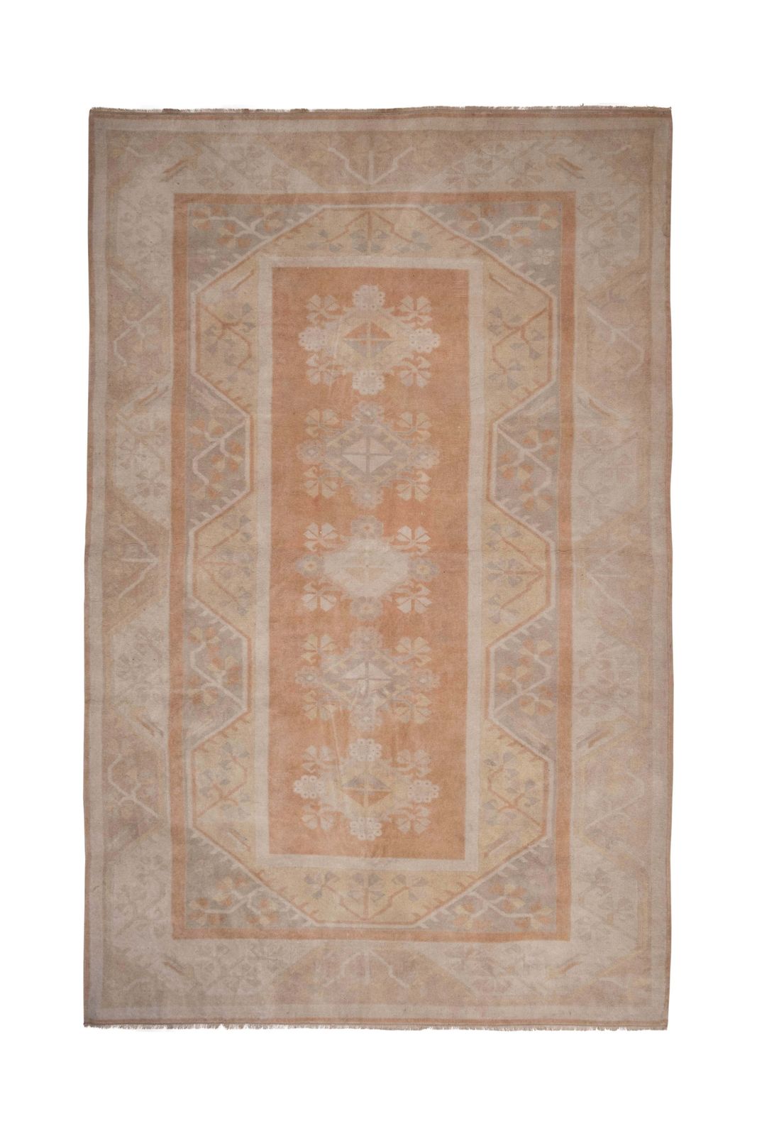 Vintage Turkish Milas Oushak Handknotted Rug 6'8" X 10'4"