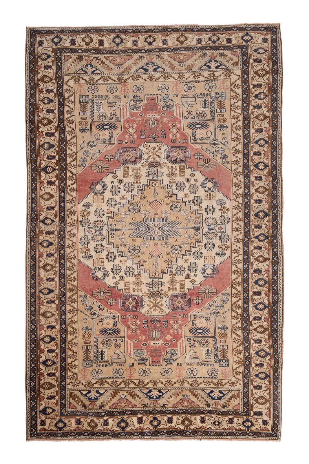 Antique Central Anatolian Turkish Karapinar Rug 6'8" X 10'10"