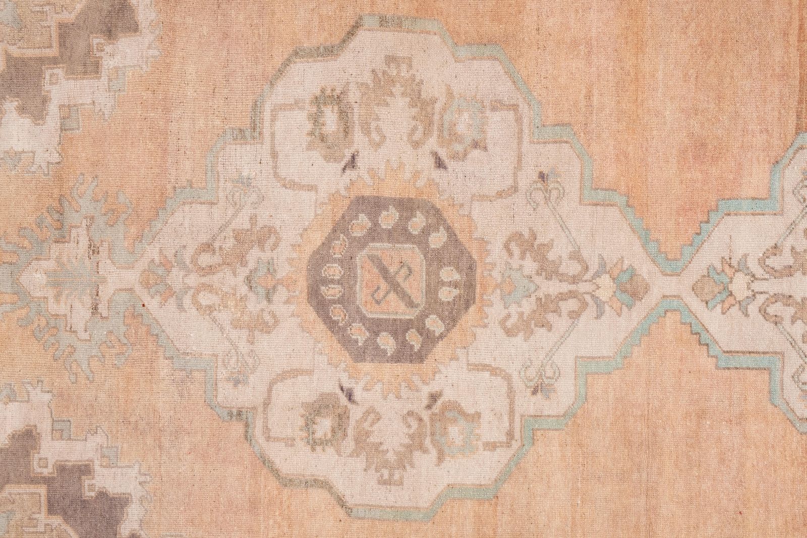 Vintage Beige Midcentury Karapinar Runner Rug 4'11" X 10'3" photo for sale