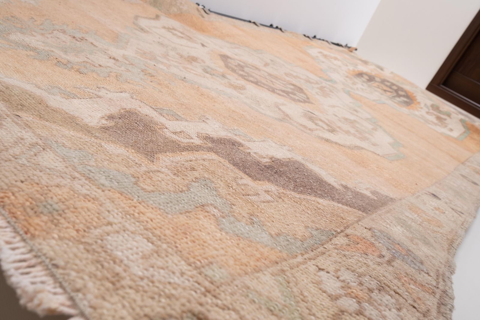 Vintage Beige Midcentury Karapinar Runner Rug 4'11" X 10'3" photo 660.0