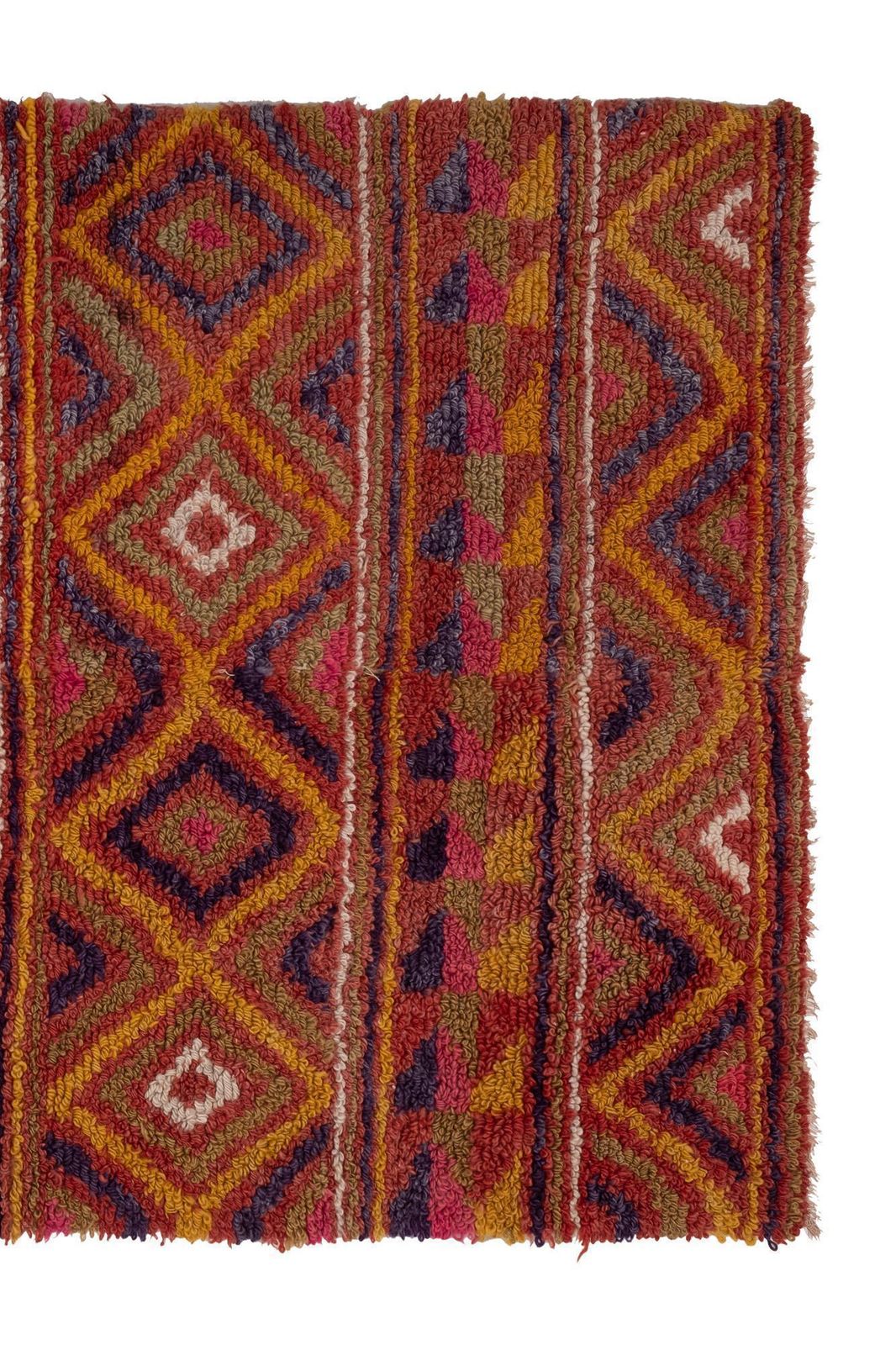Checkered Midcentury Tulu Rug In Soft Colors 3'10" X 5'4" photo for sale