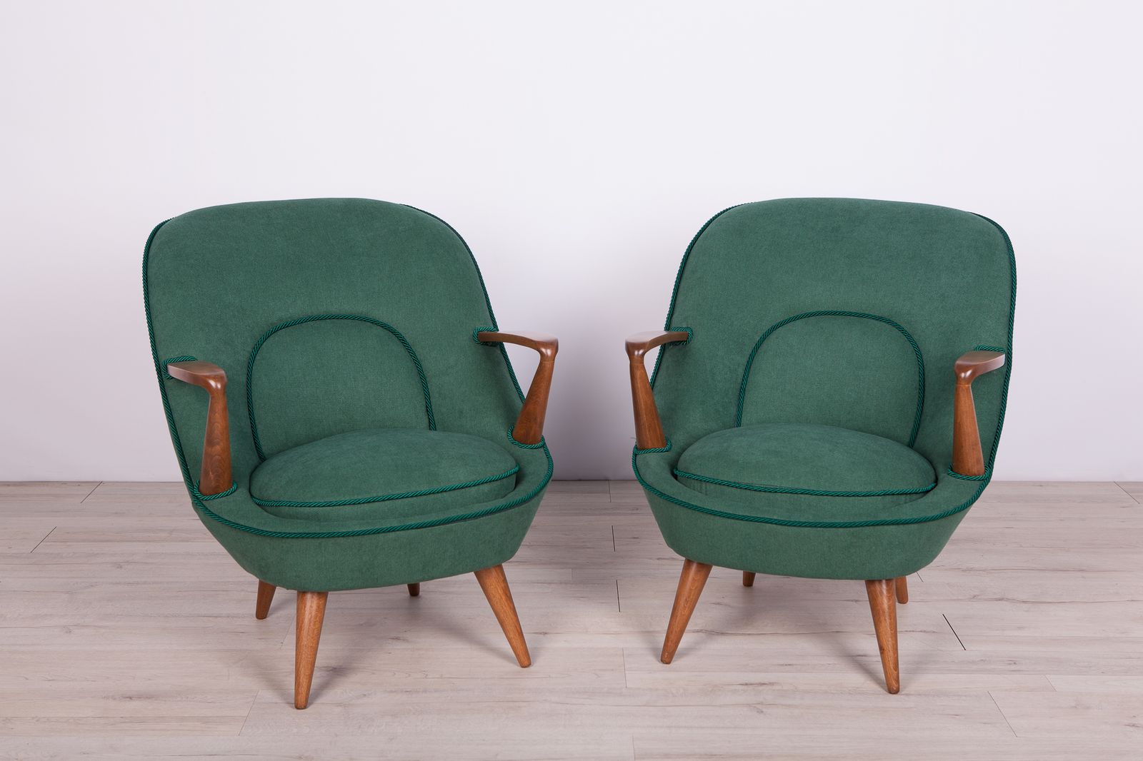 3000.0 Model 345 Armchairs By Janina Jędrychowicz & Konrad Racinowski For Poznan Furniture Factory, 1950s, Set Of 2 photo