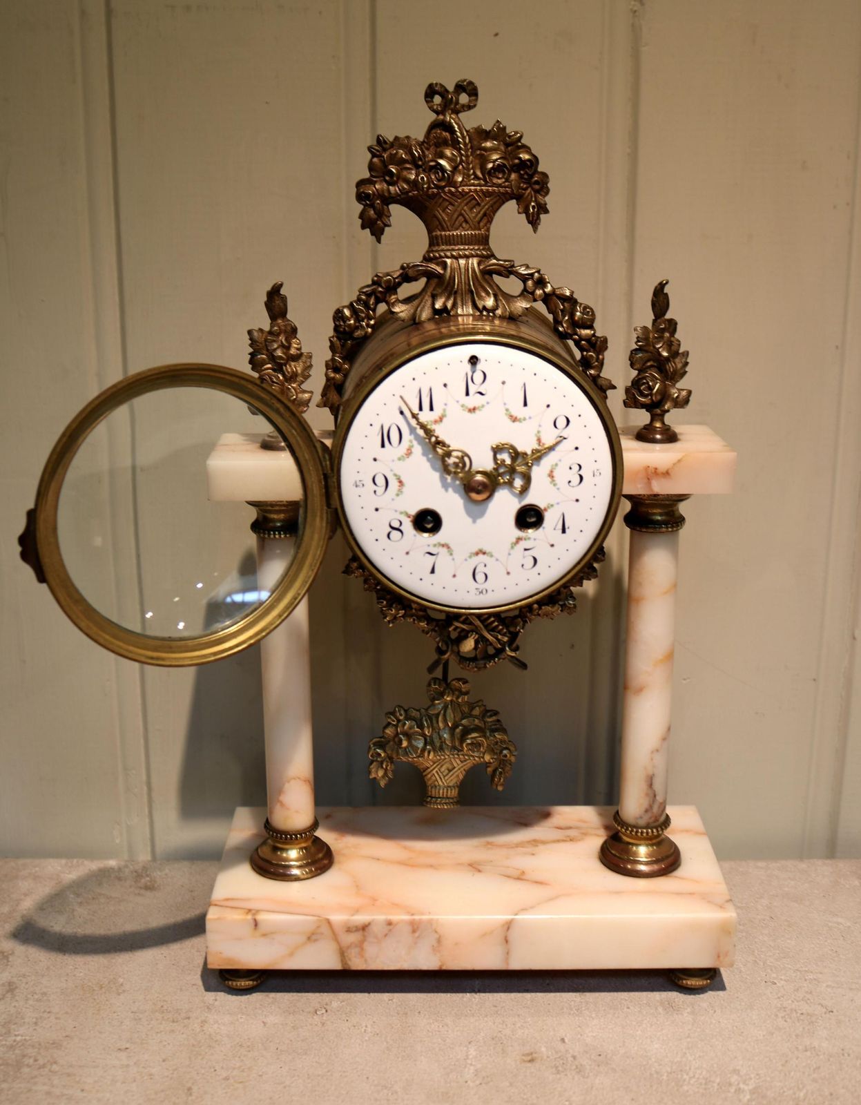 French Marble And Brass Clock Garniture photo furniture
