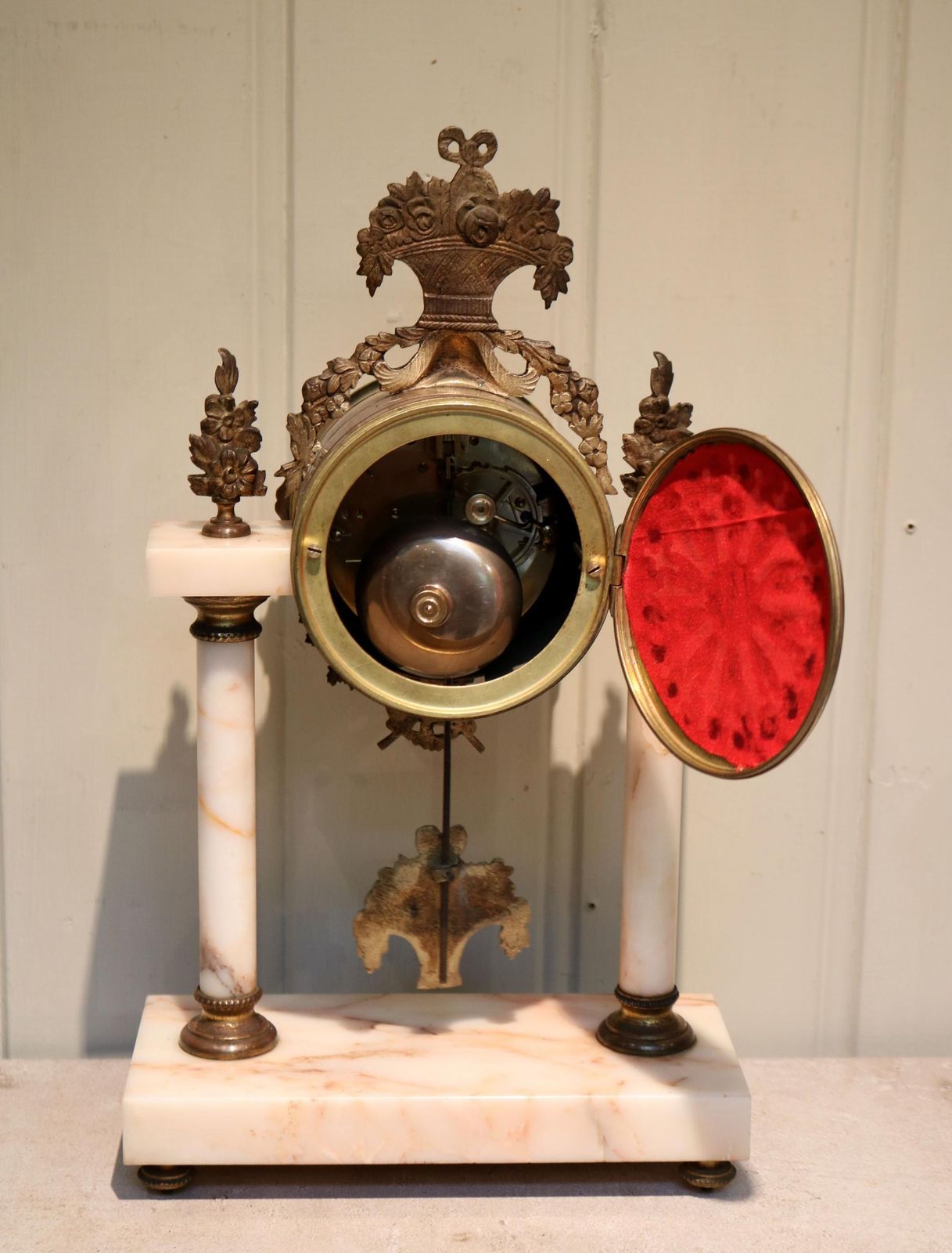 French Marble And Brass Clock Garniture photo Home Decor