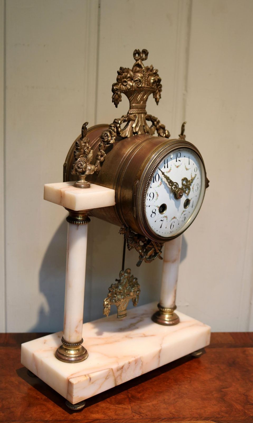 photo furniture French Marble And Brass Clock Garniture