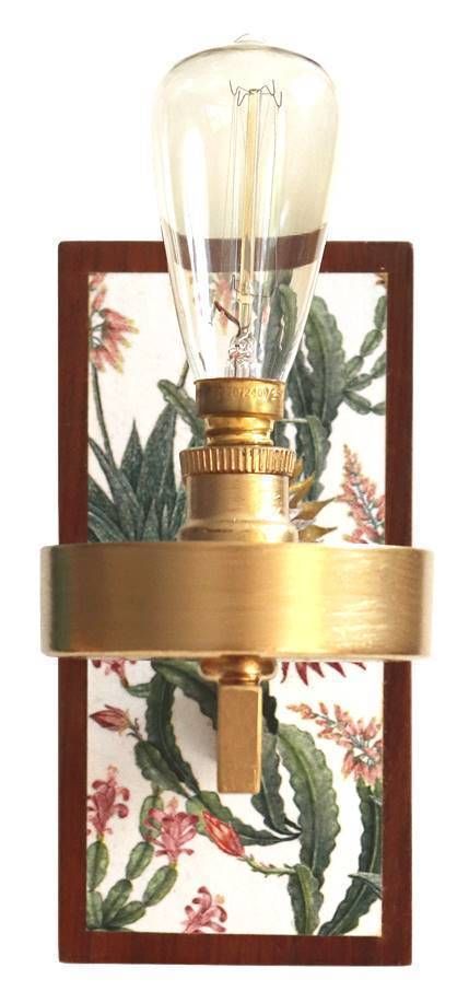 "Biophilia Fix" Restyled Wall Sconces By Habitat Improver With Paper Napkin Découpage And Gold Paint photo buy