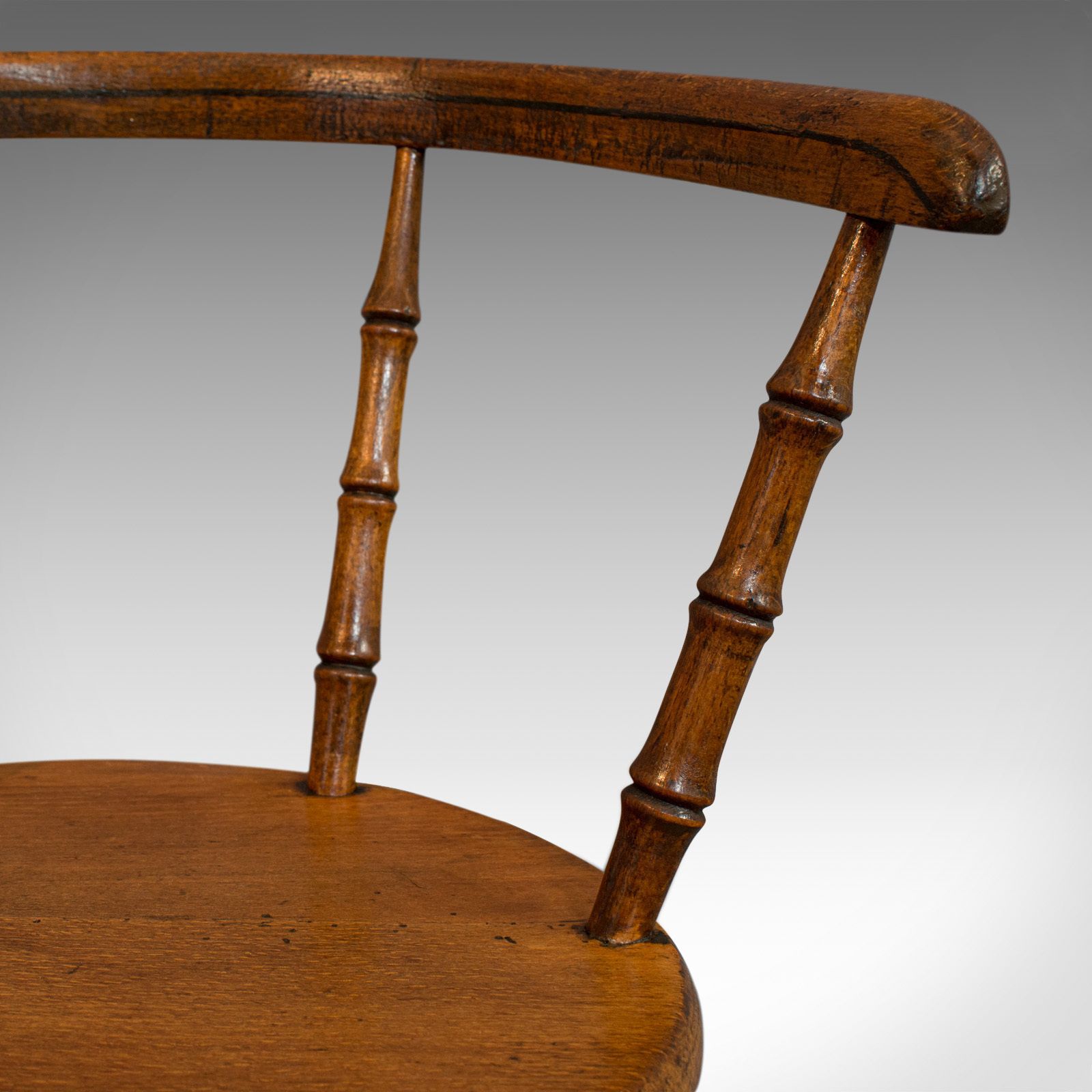 545.0 Small Antique Windsor Chair, English, Oak, Apprentice, High Wycombe, Victorian photo