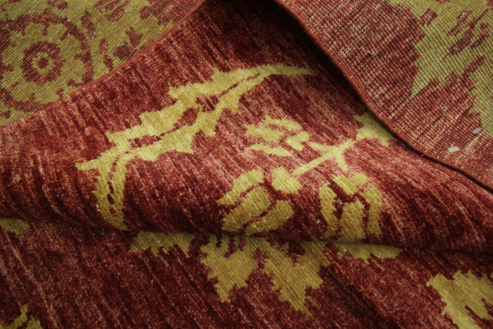Modern Afghan Rug  Red And Gold Carpet Wool Rug 143 X 205 Cm photo vintage