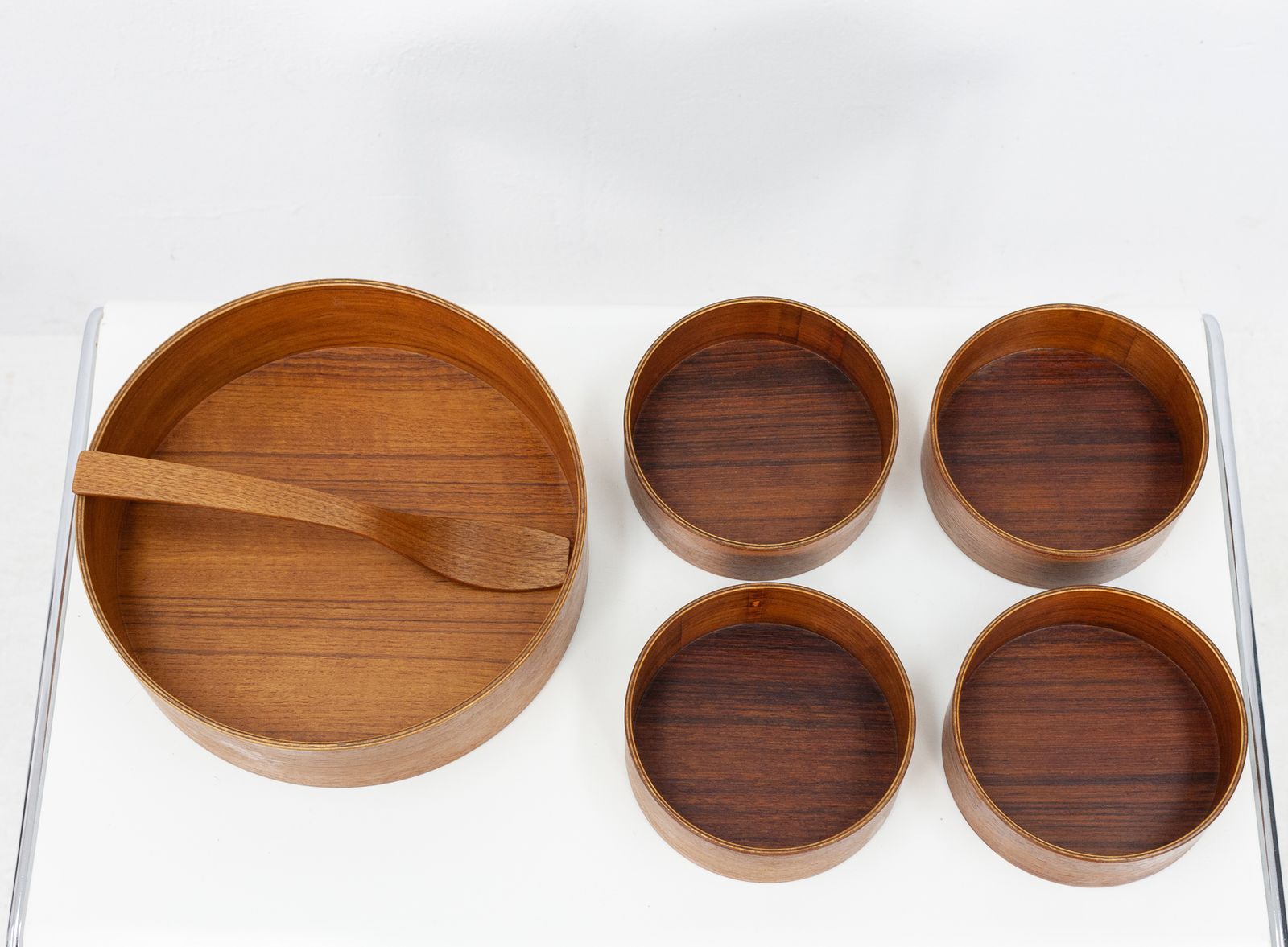 Vintage Teak Salad Serving Set photo for sale