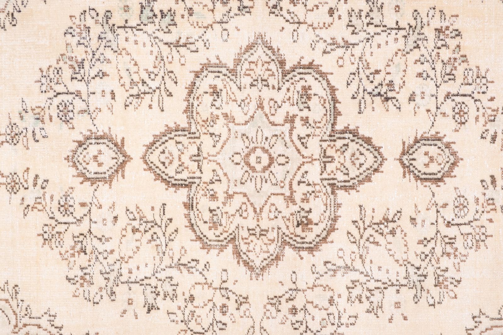 Anatolian Oushak Kars Handwoven Distressed Ushak Area Rug photo for sale