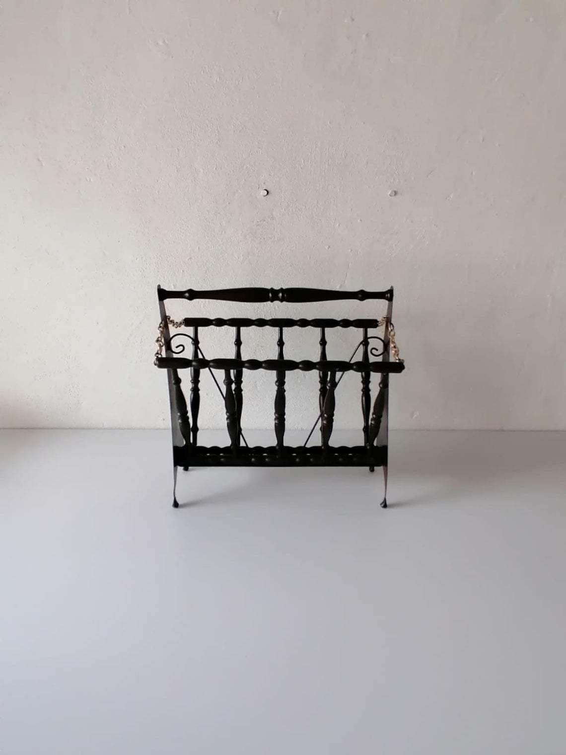 photo for sale Italian Wood & Metal Body Folding Magazine Stand