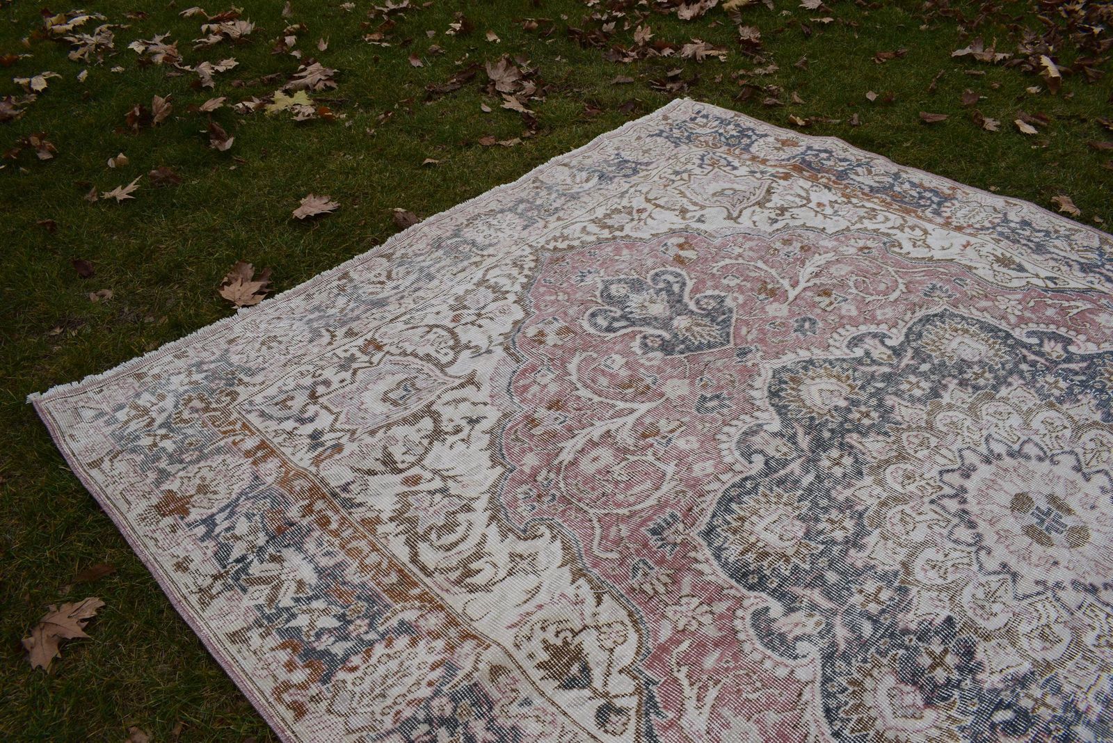 1960s Vintage Washed Out Oushak Rug photo buy