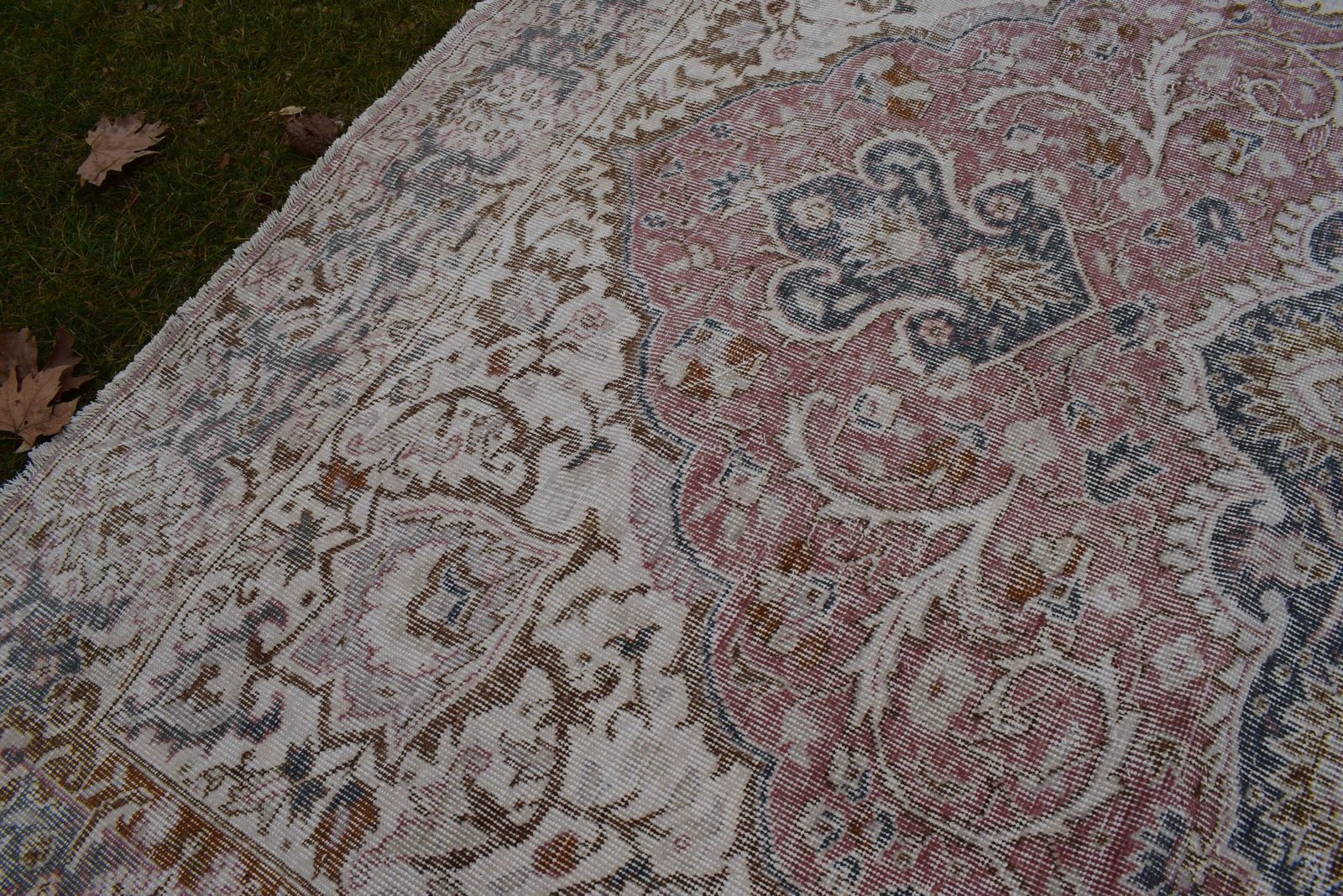 photo for sale 1960s Vintage Washed Out Oushak Rug