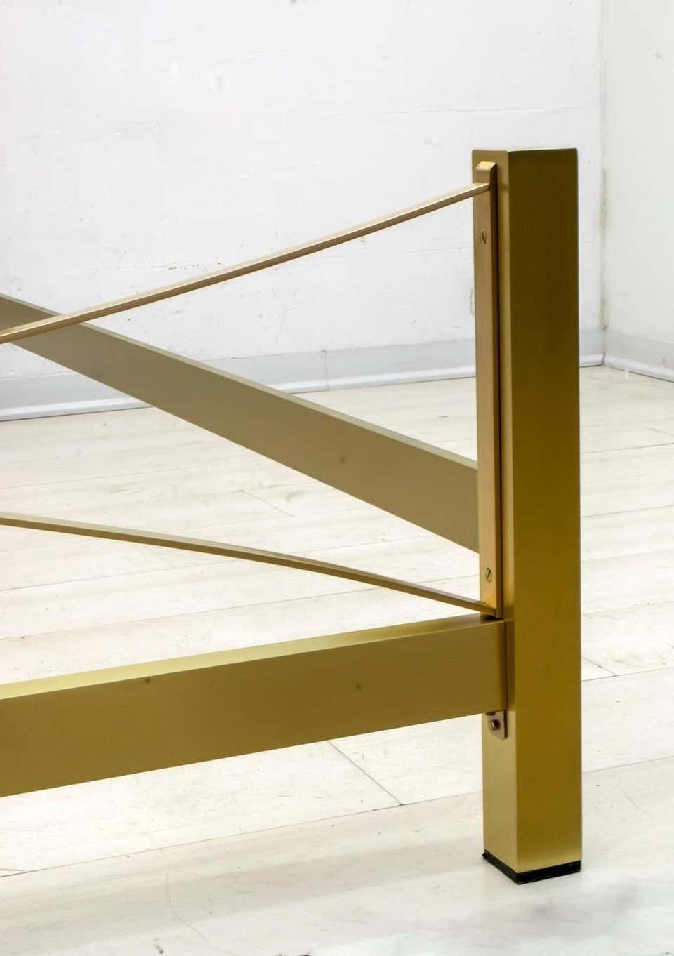 Luciano Frigerio Mid Century Modern Gilded And Satin Brass Double Bed, 1970s photo buy
