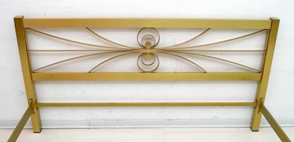 photo furniture Luciano Frigerio Mid Century Modern Gilded And Satin Brass Double Bed, 1970s