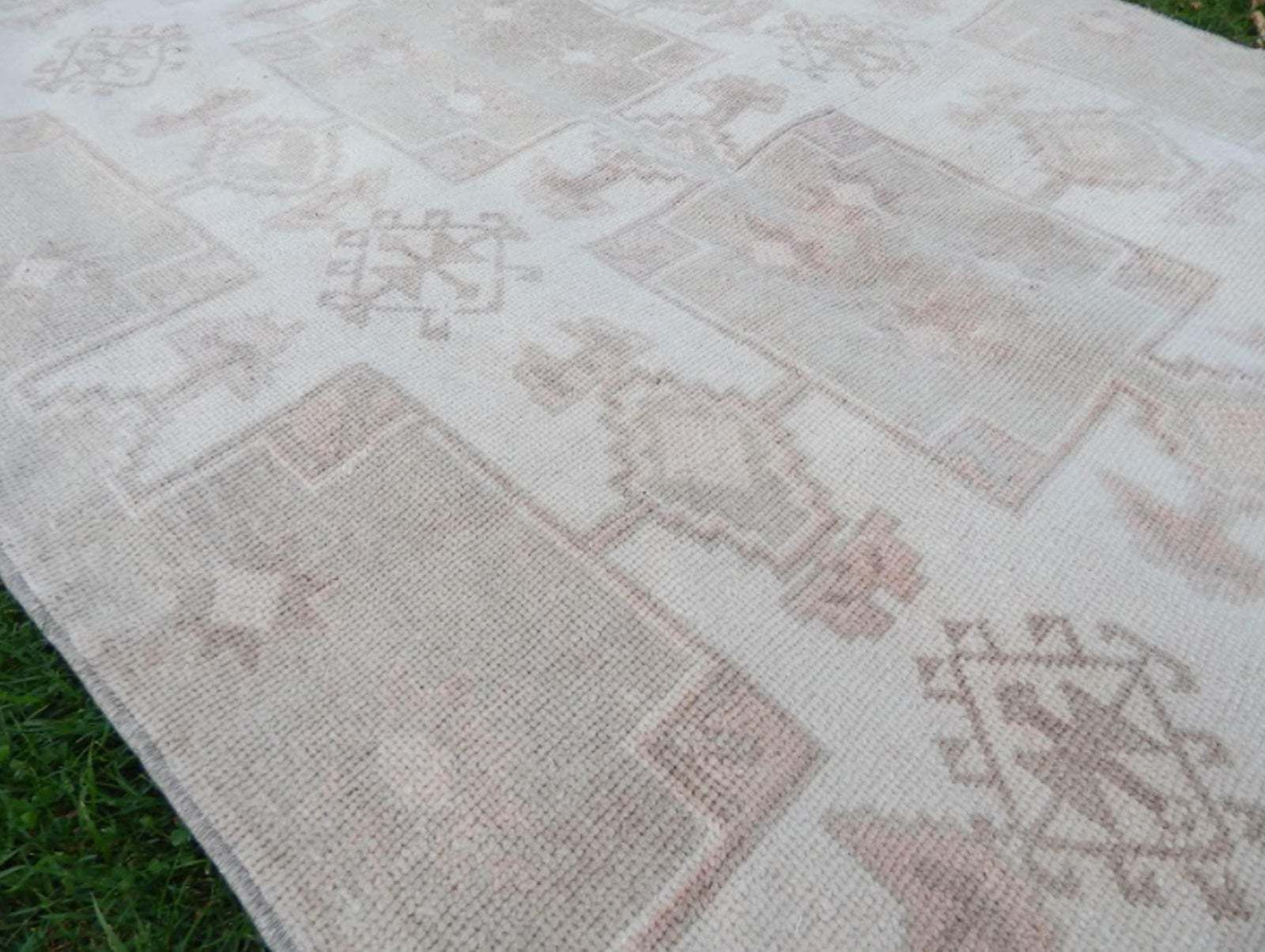 1970s Vintage Turkish Oushak Handwoven Rug 4′3″ × 7′12″ photo 342.0
