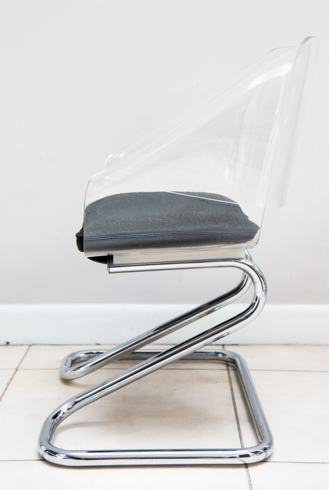 Furniture Rare Kids Size Guzzini Armchair In Metal And Acrylic By Harvey Guzzini From 1968. Legs In Chromed Metal. Shell In Acrylic. photo