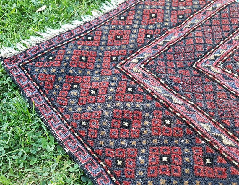 1970s Vintage Turkmen Afghan Baluch Rug 4′4″ × 6′3″ photo 451.0