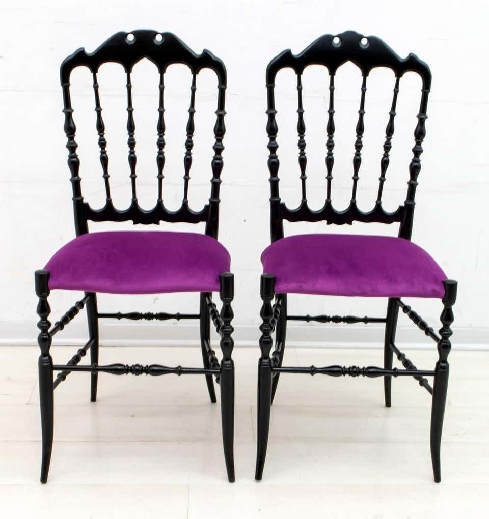 Pair Of Giuseppe Gaetano Descalzi Mid Century Italian Chiavari Chairs