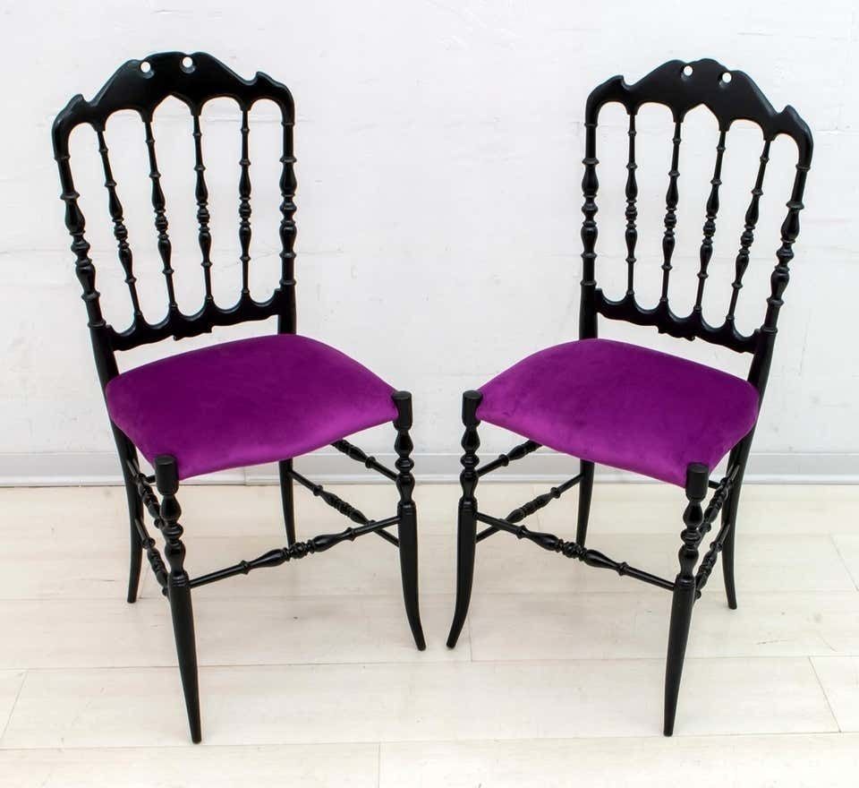 Pair Of Giuseppe Gaetano Descalzi Mid Century Italian Chiavari Chairs photo for sale