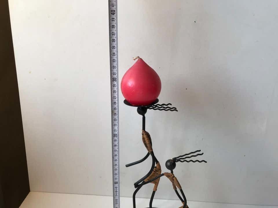 Danish Modernist Female Black String Candleholder By Laurids Lonborg, 1960s photo vinterior