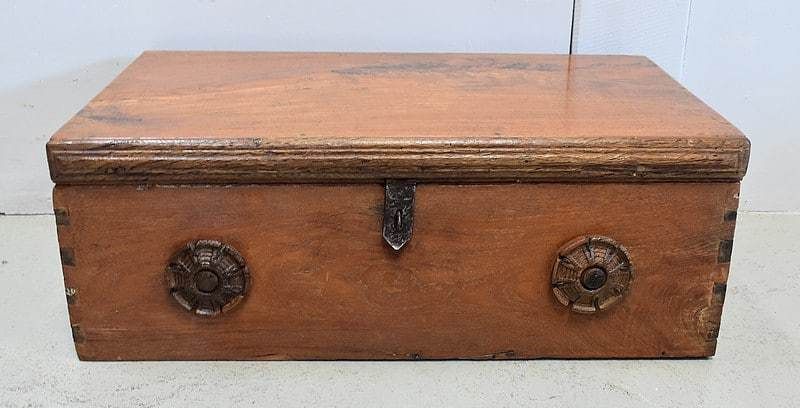 Solid Ash Chest And Iron Handles   Mid 19th Century photo furniture