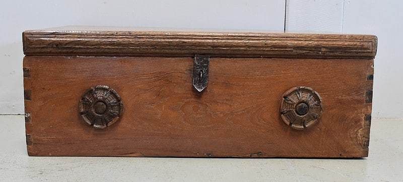 Solid Ash Chest And Iron Handles   Mid 19th Century photo buy