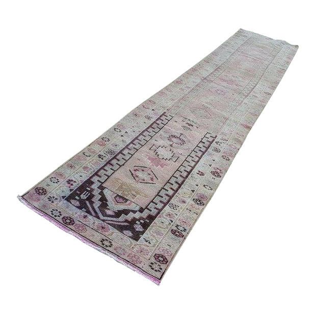 Hand Knotted Turkish Kurdish Runner Rug Tribal Long Runner