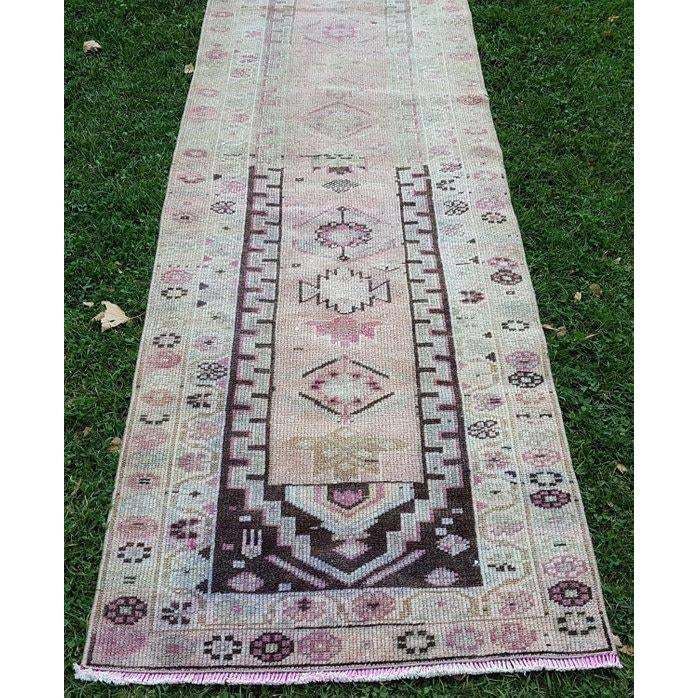 Hand Knotted Turkish Kurdish Runner Rug Tribal Long Runner photo vinterior