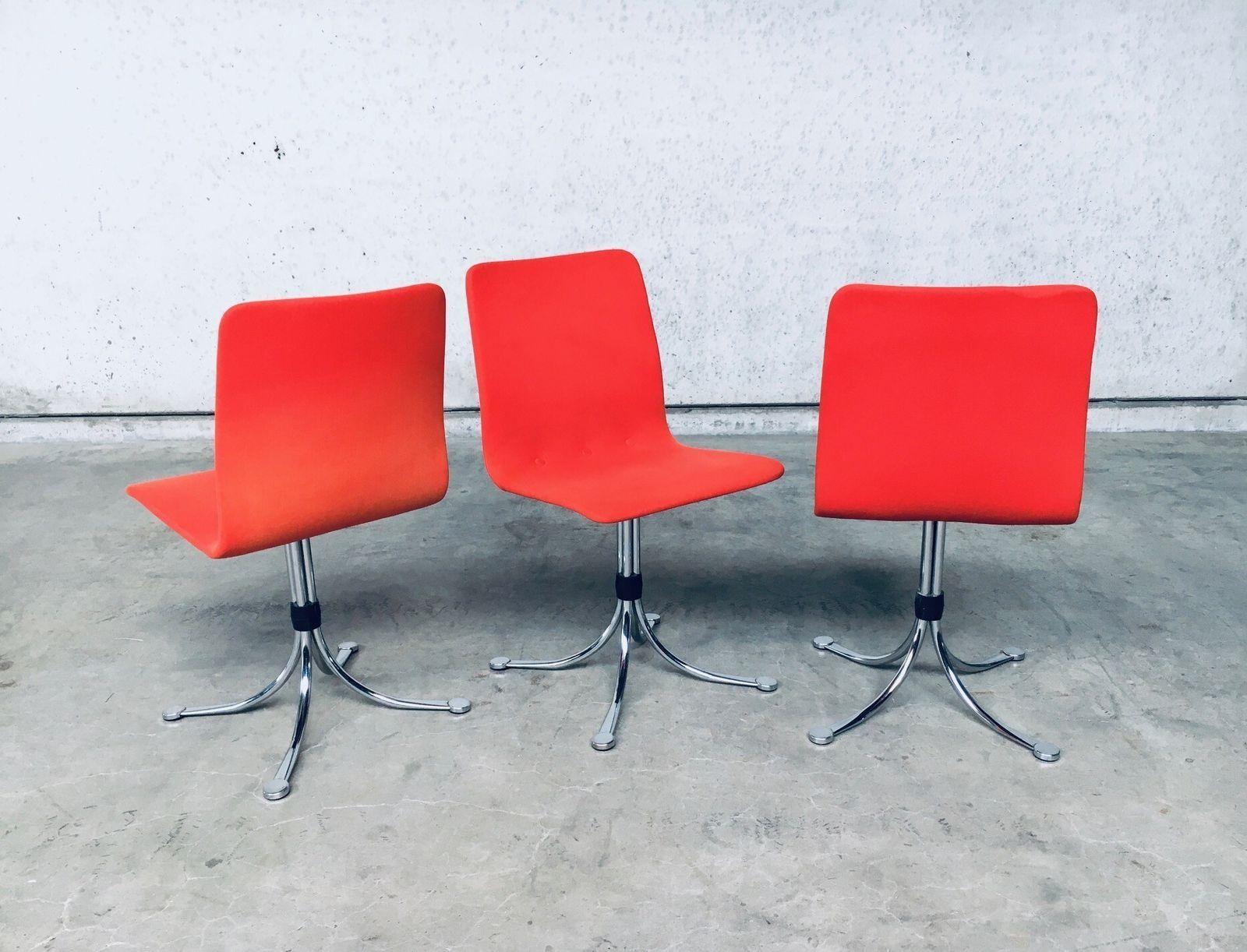 photo for sale Brabantia Home Steel Set Of 3 Dining Chairs 1970s Holland