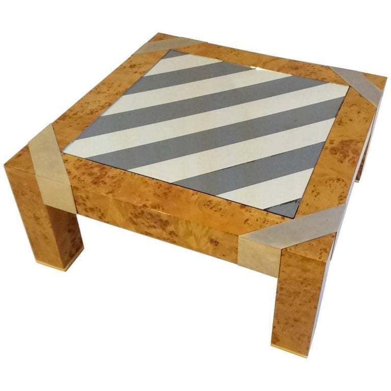 Burl Coffee Table In The Manner Of Milo Baughman