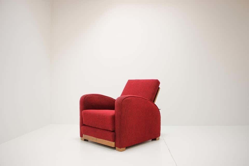 Rare Armchair Design By Jindřich Halabala Model H 282, Czechoslovakia. photo furniture