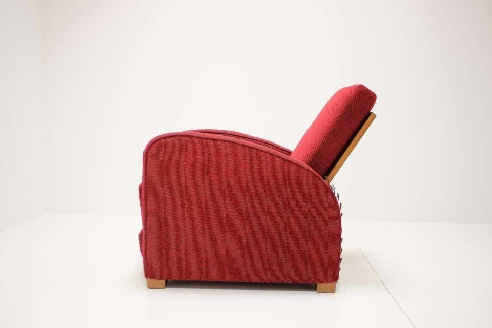 Rare Armchair Design By Jindřich Halabala Model H 282, Czechoslovakia. photo vinterior