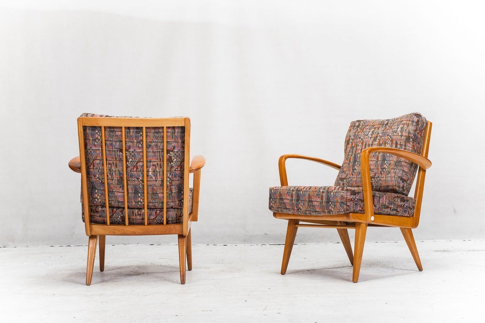 Antimott Easy Chairs & Daybed In Cherry By Walter Knoll / Wilhelm Knoll For Knoll Inc. / Knoll International, 1950s, Set Of 3 photo for sale