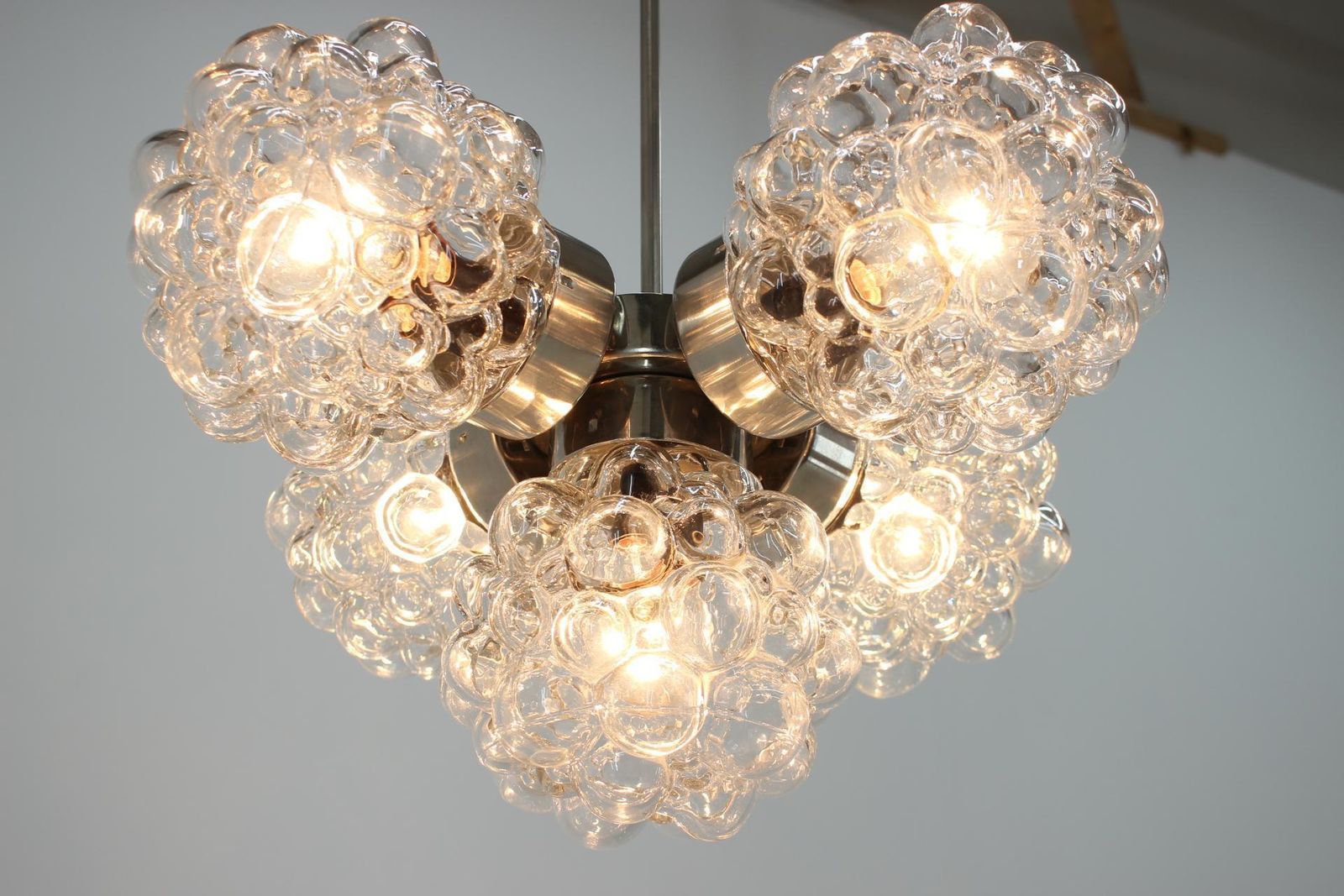 photo furniture Set Of Floor Lamp And Chandelier "Raspberry", Kamenický šenov, 1970