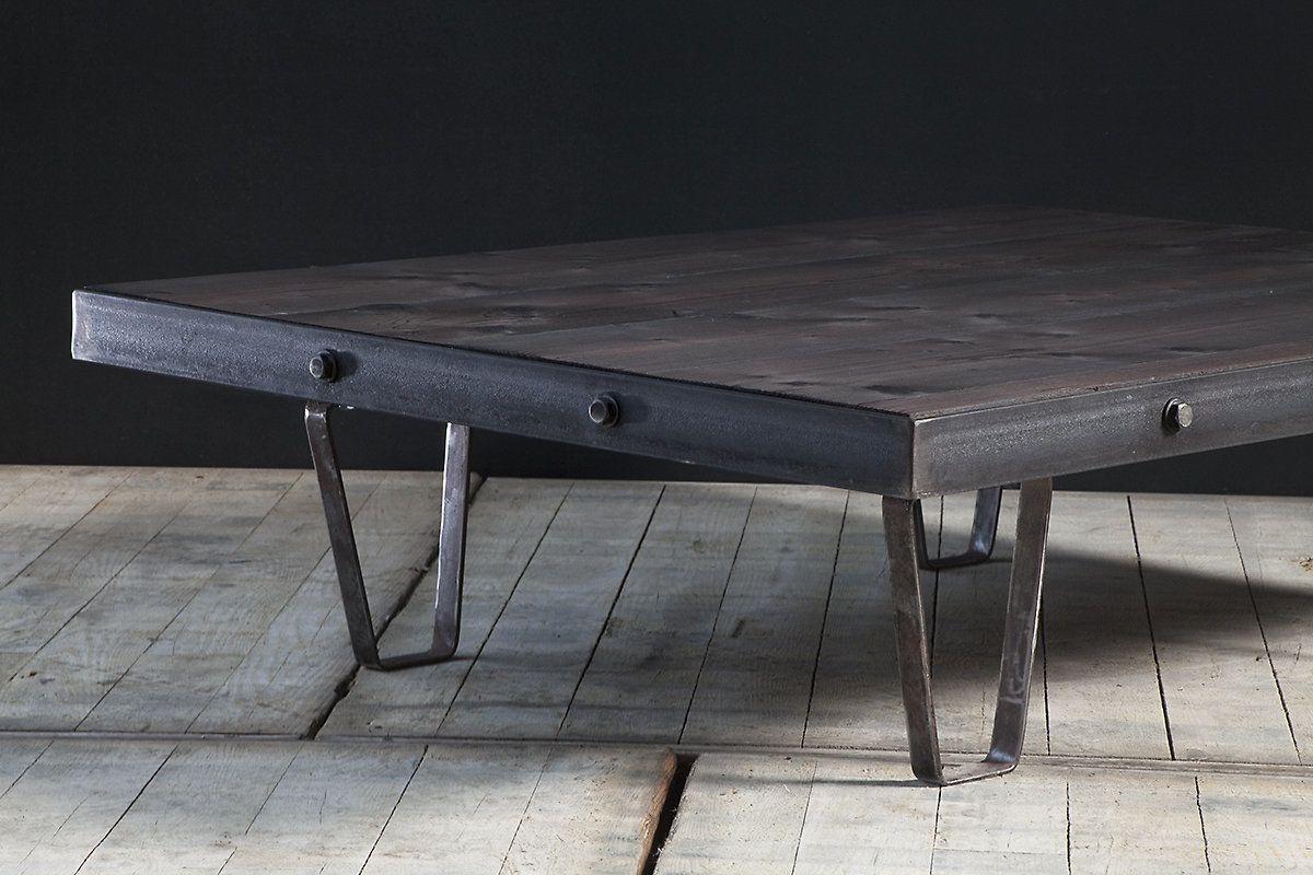Custom Made, Industrial Coffee Table With Bolted Steel Frame. Made To Size. Guide Price Only. photo furniture