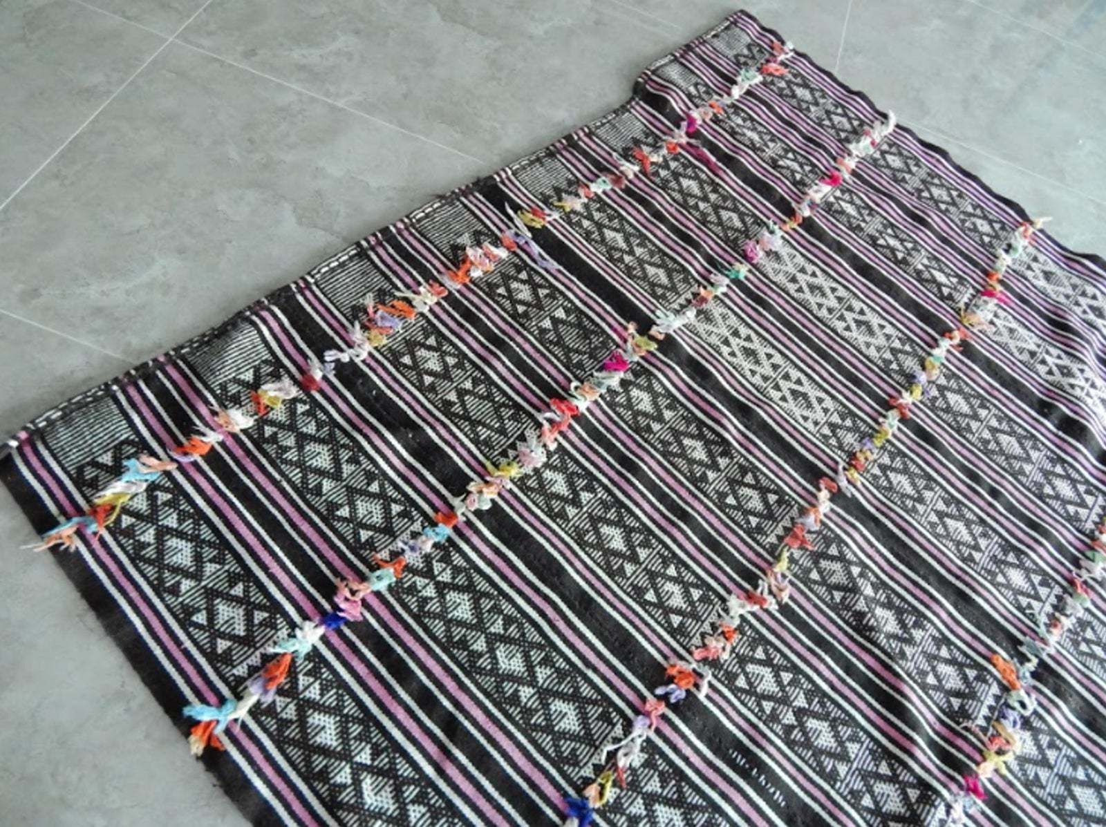 Antique Primitive Rug Hand Woven Cotton Anatolian Kilim Rug   5′8″ × 7′8″ photo 429.0