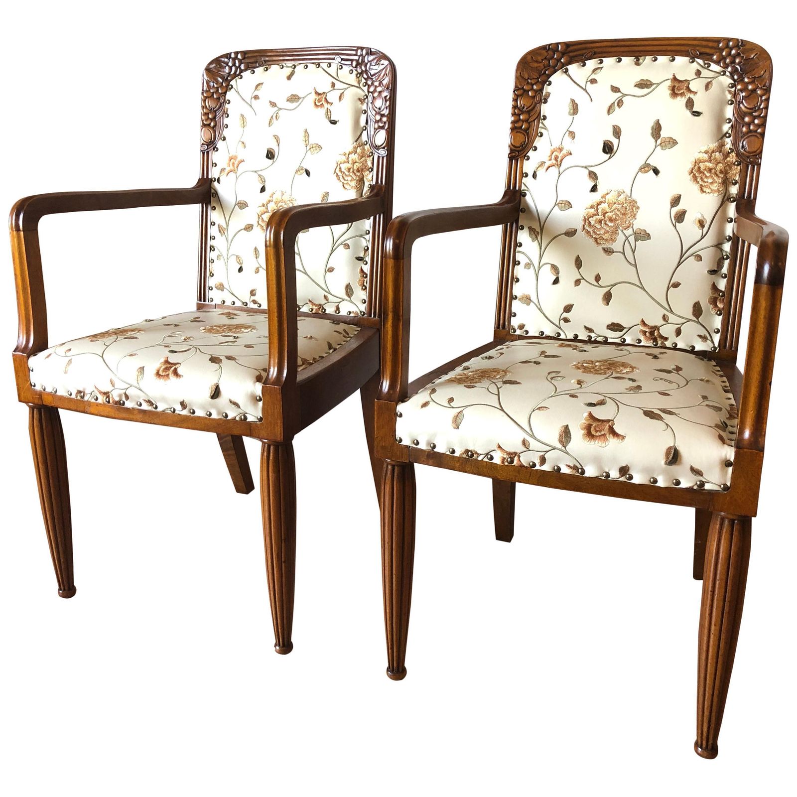Pair Of French Liberty Art Nouveau Armchairs, 1920s