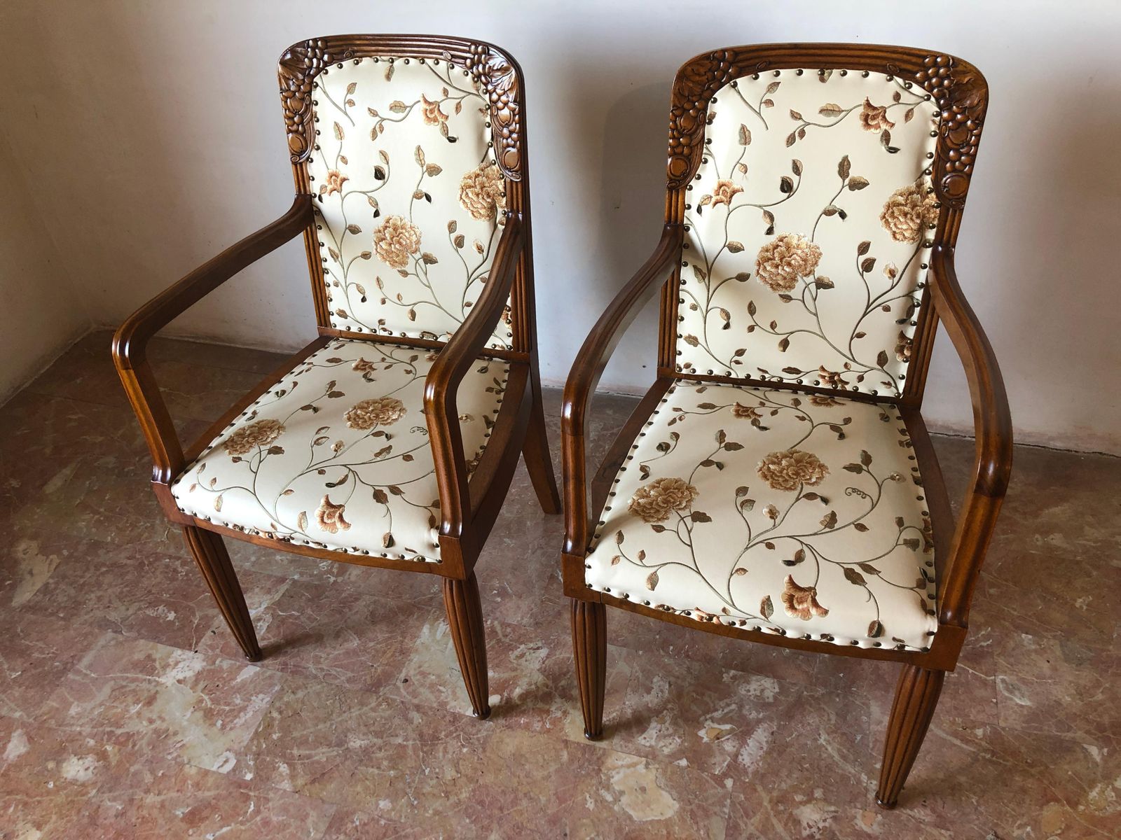 Pair Of French Liberty Art Nouveau Armchairs, 1920s photo vinterior