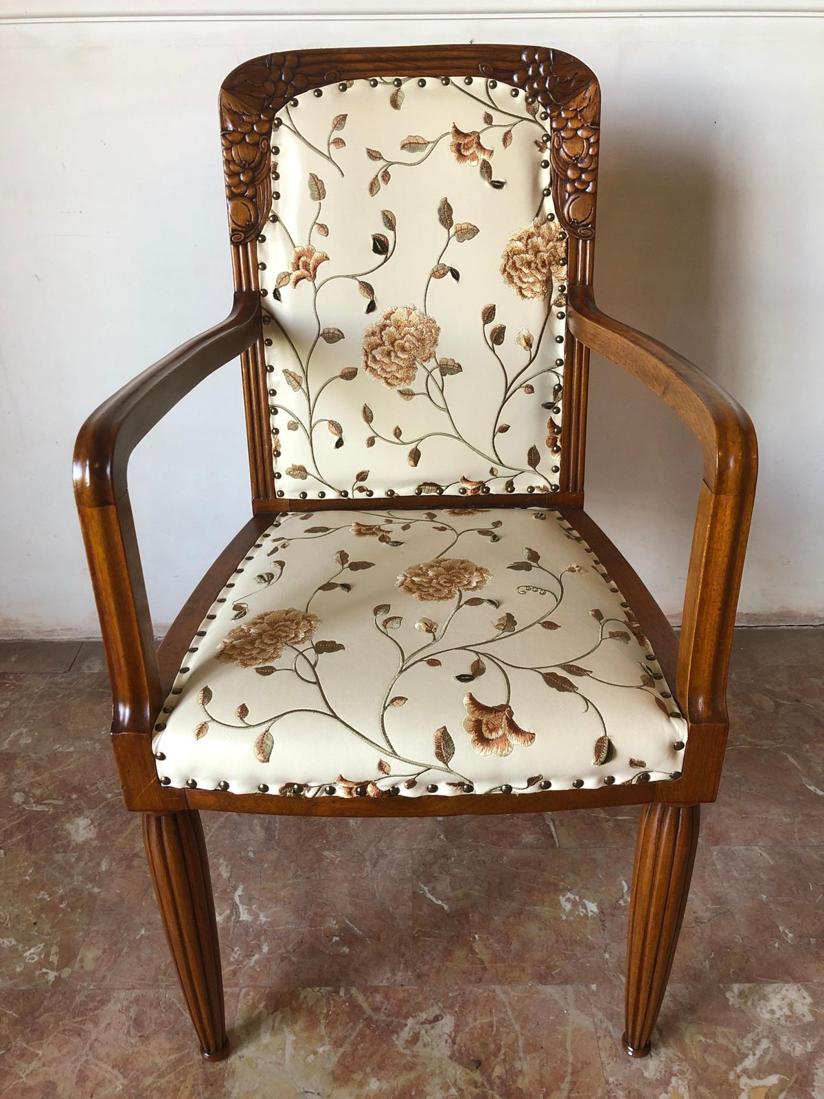 Pair Of French Liberty Art Nouveau Armchairs, 1920s photo vintage