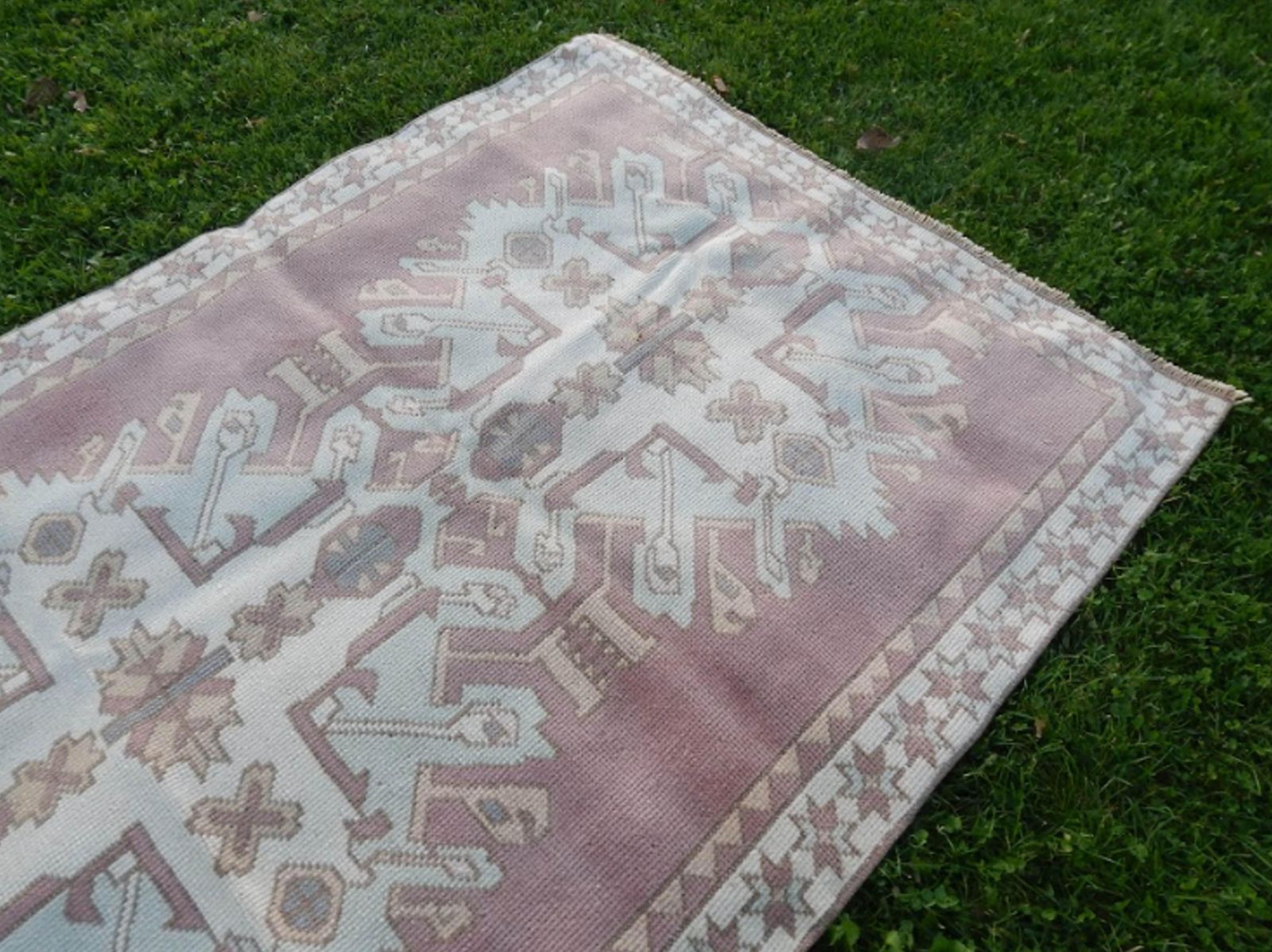 Vintage Turkish Kars Rug 3′11″ × 5′6″ photo vinterior