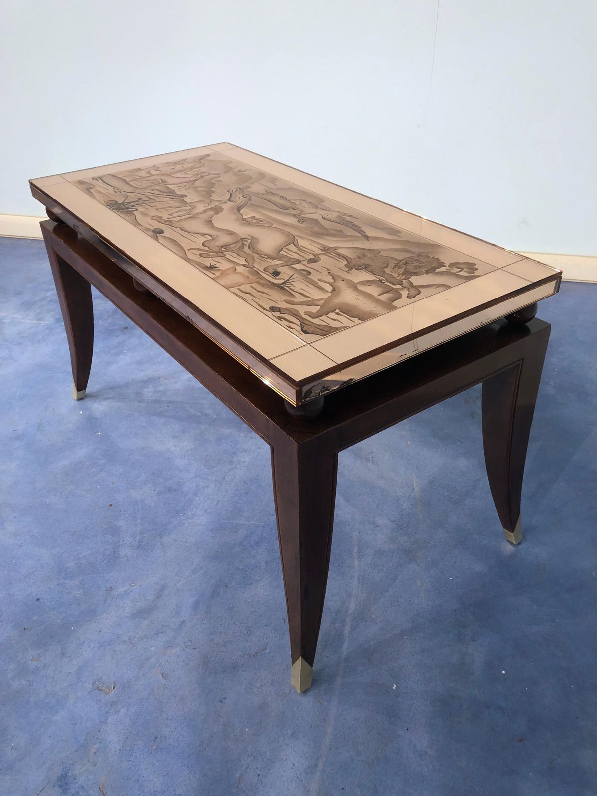 Furniture French Art Deco Coffee Table, In The Style Of Pascaud, 1940 photo