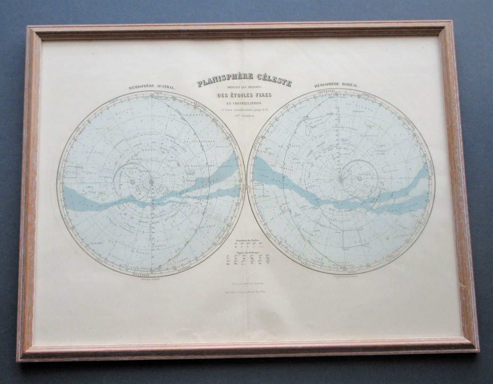19th Century Framed Map 'Planisphère Céleste'