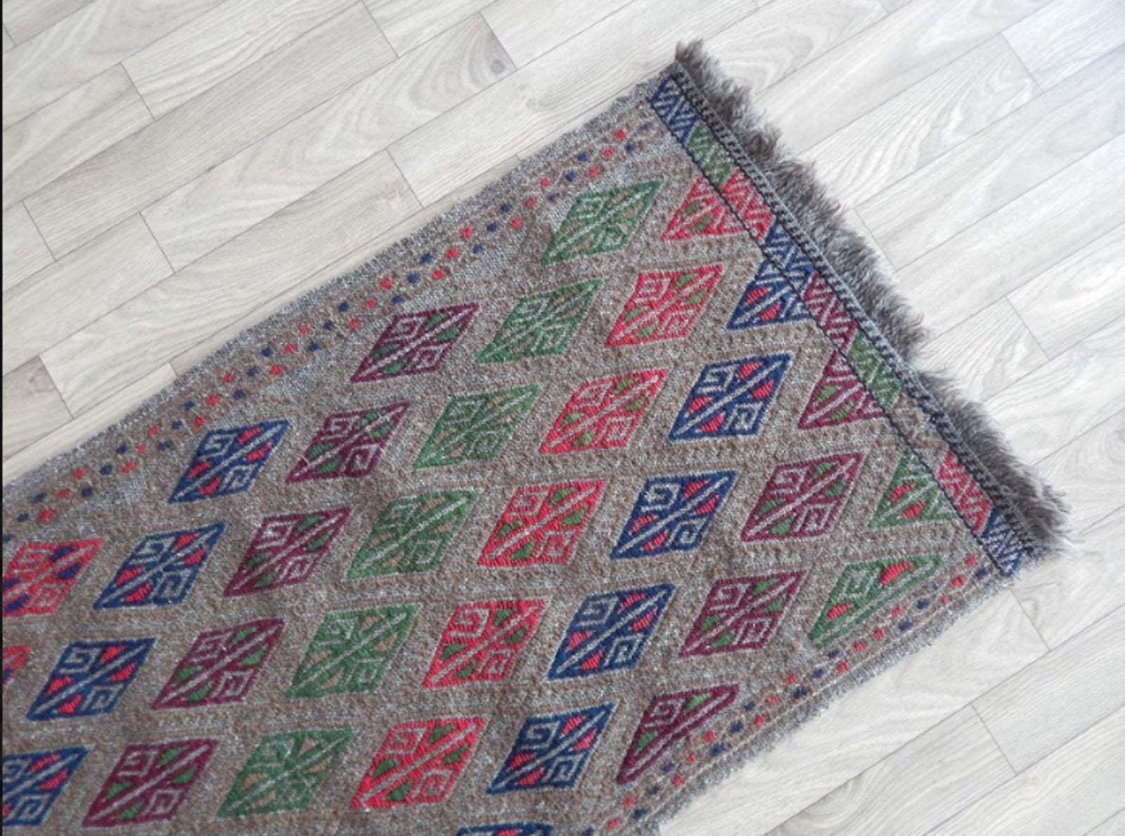 Vintage Small Geometrical Oushak Kilim Rug 1′8″ × 2′10″ photo 61.0