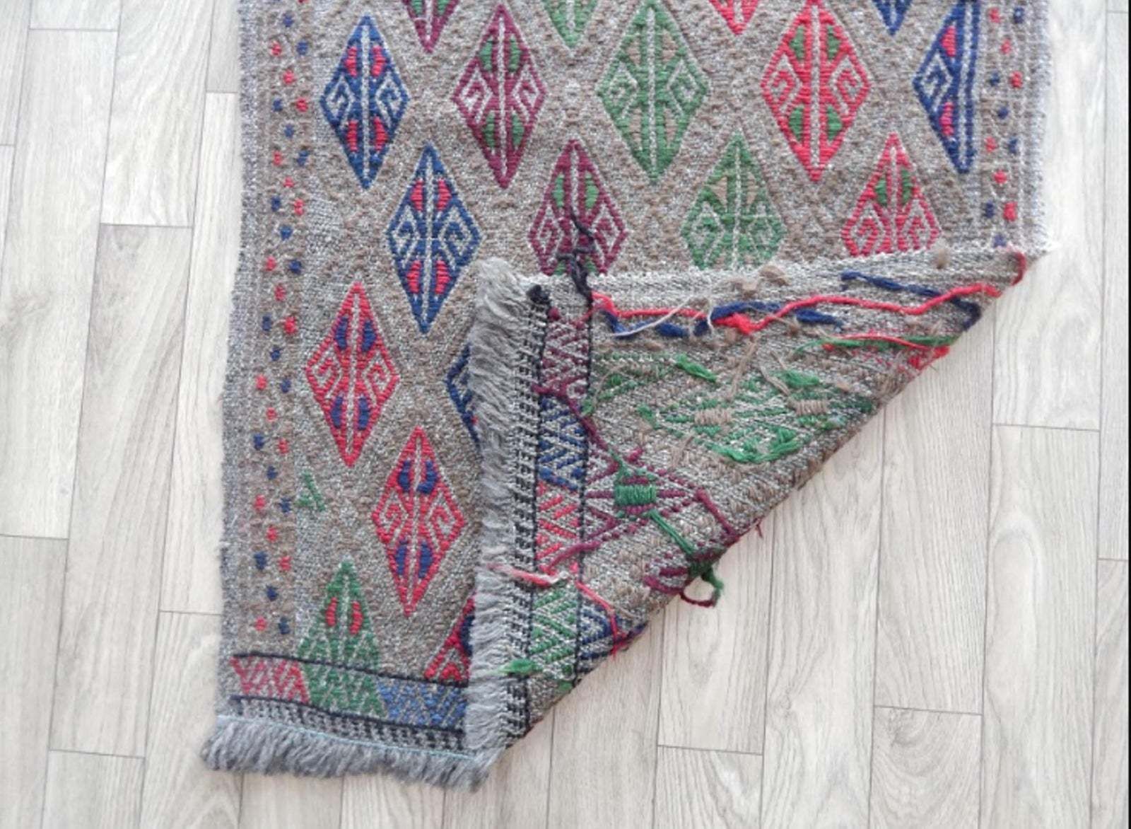 Vintage Small Geometrical Oushak Kilim Rug 1′8″ × 2′10″ photo buy
