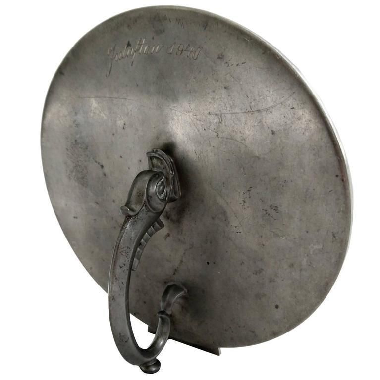 Pewter Hand Mirror In Swedish Grace Style, 1930s photo furniture